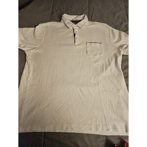 Tahari Shirt Mens Extra Large XL Classic White‎ Short Sleeve Polo